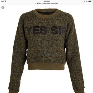 Filles A Papa Yes Sir Cropped Sweatshirt - image 1